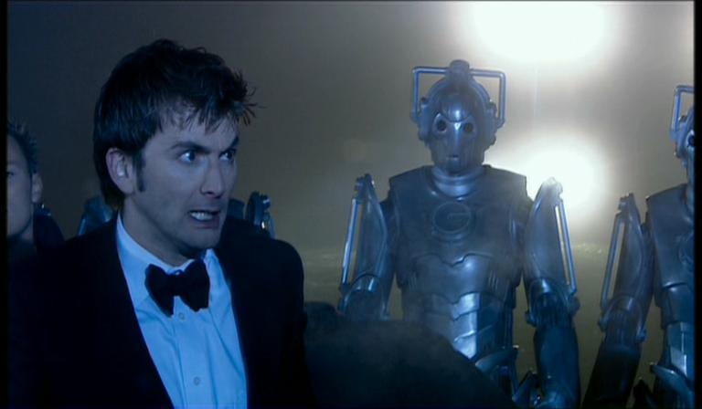 A screenshot from the episode “Rise Of The Cybermen”
